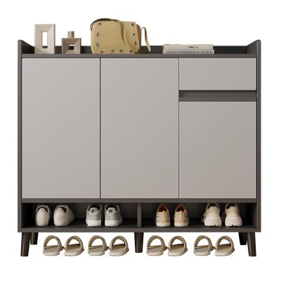 Enclosed Shoe Storage with Doors, Wooden Shoe Cabinet with Drawer and Shelf, Adjustable Shelves, Shoe Cabinet for Front Door Entrance for Corridor, Dormitory