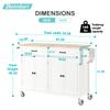 Bennbari Rolling Kitchen Island Table with Storage, Kitchen Cart on Wheels, 54 Inch Width, 4 Door Cabinet and Two Drawers (White) view 2