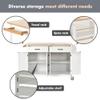 Bennbari Rolling Kitchen Island Table with Storage, Kitchen Cart on Wheels, 54 Inch Width, 4 Door Cabinet and Two Drawers (White) view 4
