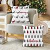 Artmag Christmas Pillow Covers 16x16 inch Set of 2, Farmhouse Xmas Trees Moose Believe Throw Pillow Covers Cushion Case Holiday Winter Decoration for Couch Sofa Red view 3