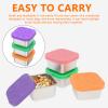 Abizarch 4 Pcs Stainless Steel Snack Container with Silicone Lids 6oz Sauce Container Leakproof Food Storage Container Reusable Snack Cup Stackable Dressing Container Portable Snack Box Set for Kids T view 4