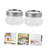 CATIEBYE 2pcs Small Glass Storage Jars Lids Wide Mouth Containers for Honey Jam and Snacks of Glass Canisters for Kitchen Organization view 2