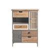 BABETRUE Bufetera Iron Retro Storage Cupboard Solid Wood Side Cabinet B&B Bar Sideboard Decorative Storage Display Cabinet view 1