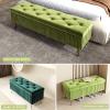 Upholstered Storage Box Velvet Fabric Living Room Footstool Cloth Toy and Shoe Storage Bench Entryway Bench Bedroom End of Bed Bench view 3