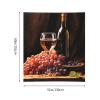 Tapestry Wall Hanging Red Wine Bottle Glass Grape Wooden Keg Tapestry for Bedroom Personalized Tapestry Custom Backdrop Banner Aesthetic Wall Tapestries Wall Art for Living Room Bedroom Dorm 60 x 51 inch view 2