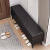 Hallway Storage Box Faux Leather Padded Seat Long Bench Living Room Storage Bench End of Bed Bench Narrow Bench for Foyer Bedroom view 1