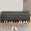 Hallway Storage Box Faux Leather Padded Seat Long Bench Living Room Storage Bench End of Bed Bench Narrow Bench for Foyer Bedroom view 3