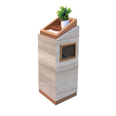 YUXING1205 Outdoor Trash Can Trash Can with Ashtray Indoor Commercial Trash Can Removable Inner Bucket Metal Garbage Can for Home, Office, Restaurant Elevator Entrance Outside Trash Bin(F)