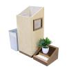 YUXING1205 Outdoor Trash Can Trash Can with Ashtray Indoor Commercial Trash Can Removable Inner Bucket Metal Garbage Can for Home, Office, Restaurant Elevator Entrance Outside Trash Bin(F) view 3