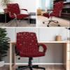 Buffalo Plaid Office Chair Cover Small Stretchable with Armrest Covers,Red Black Christmas Winter Snowflake Removable Computer Chair Back Covers Office Desk Chair Seat Slipcovers Cushion Protector view 4