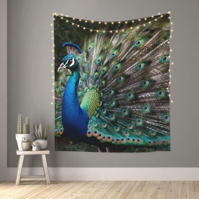 JHLMN Tapestry Wall Hanging Peacock Tapestry for Bedroom Personalized Tapestry Custom Backdrop Banner Aesthetic Wall Tapestries Wall Art for Living Room Bedroom Dorm 60 x 51 inch