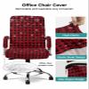 Buffalo Plaid Office Chair Cover Medium Stretchable with Armrest Covers,Red Black Christmas Winter Snowflake Removable Computer Chair Back Covers Office Desk Chair Seat Slipcovers Cushion Protector view 3
