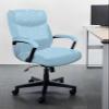 Christmas Snowflake Office Chair Cover Medium Stretchable with Armrest Covers,Gradient Blue Winter Holiday Removable Computer Chair Back Covers Office Desk Chair Seat Slipcovers Cushion Protector view 2