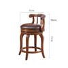SABALON Bar Stools Bar Chair Solid Wood Leather Bar Stool with Rotatable High Stool Leisure Coffee Bar Stool Home Kitchen Living Room Office Chair Bar Height Stools Counter Stool(61cm) view 3