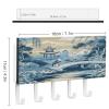 Chinoiserie Blue and White Porcelain Chinese Style Pattern Key Holder Wall Mount Key Rack Self Adhesive Key Hooks Key Organizer Home Decoration for Front Door Kitchen Mudroom Hallway Entryway view 2