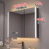 AYHARYLH Bathroom Medicine Cabinet with LED Lights with Storage,Defog & Dimmable Vanity Bathroom Mirror with Storage, Bathroom Storage Organizer Clock and Temper Display view 2