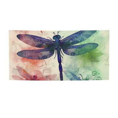 Banner Party Decor Personalized Signs Modern dragonfly Banners Birthday Party Background Wall Decor Sign Indoor Outdoor Party Graduation Event 71 x 35 Inch