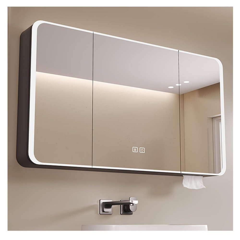 AYHARYLH Mirrored Medicine Cabinets for Bathroom with LED Lights,Bathroom Vanity Mirror with Storage 3227 Inch LED Bathroom Mirror Cabinet with Lights,with Touch Switch