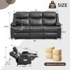 B BAIJIAWEI Reclining Sofa - 3 Seater Manual Recliner with Massage and Heat, Cup Holders, Loveseat Recliner Couch for Living Room(Grey) view 2