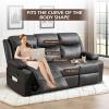 B BAIJIAWEI Reclining Sofa - 3 Seater Manual Recliner with Massage and Heat, Cup Holders, Loveseat Recliner Couch for Living Room(Grey) view 3