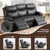 B BAIJIAWEI Reclining Sofa - 3 Seater Manual Recliner with Massage and Heat, Cup Holders, Loveseat Recliner Couch for Living Room(Grey) view 4