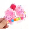 Hot Pink 1st Birthday Hair Bow - Happy Birthday ribbon Bows, Pink Bday Hat Bows, 1stBirthday Hair Clips for Girls, First Birthday Girls Hair Accessories view 1