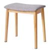IBUYKE Saddle Cushion Vanity Stool Chair, Foot Rest Stool with Solid Wood Legs, Modern Vanity Bench Ottoman for Piano, Upholstered Seat for Bedroom, Entryway, Wooden Legs&Light Gray WBD007NG view 1