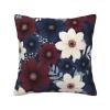 KLAMN Maroon and Navy Flowers Printed Square Throw Pillows with Soft Pillow Covers,Pillowcase with Inserts for Home Sofa Bedroom Decor view 1