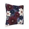 KLAMN Maroon and Navy Flowers Printed Square Throw Pillows with Soft Pillow Covers,Pillowcase with Inserts for Home Sofa Bedroom Decor view 2