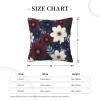 KLAMN Maroon and Navy Flowers Printed Square Throw Pillows with Soft Pillow Covers,Pillowcase with Inserts for Home Sofa Bedroom Decor view 4