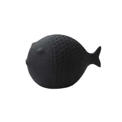 Kissing Gourami Statue, Marine Ceramic Kissing Fish Statue, Chubby Kissing Fish Ornaments, Modern Ocean Cute Fish Craft, Gift for Home, Hotel, Desktop, Living Room, Office, Bookshelf Decor(Black,Small