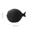 Kissing Gourami Statue, Marine Ceramic Kissing Fish Statue, Chubby Kissing Fish Ornaments, Modern Ocean Cute Fish Craft, Gift for Home, Hotel, Desktop, Living Room, Office, Bookshelf Decor(Black,Small view 2