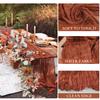 12 Pack Terracotta Cheesecloth Table Runner 35x120 Inch Rust Gauze Burnt Orange Cheese Cloth for Wedding Baby Bridal Shower Party Centerpiece Sheer Home Decorations view 3