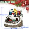 MXwcy Christmas Village House with Moving Train & Music - Lighted Snowman Figurine with 8 Holiday Songs, LED Lights - Resin Collectible Building for Indoor Xmas Decor, Table Centerpiece, Gifts view 2