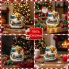 MXwcy Christmas Village House with Moving Train & Music - Lighted Snowman Figurine with 8 Holiday Songs, LED Lights - Resin Collectible Building for Indoor Xmas Decor, Table Centerpiece, Gifts view 4