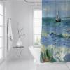 Wewoo Home Impressionism Shower Curtain Coastal Scenic Sailing Bathroom Shower Curtain Sets Polyester Waterproof Fabric Farmhouse Bathroom Curtains W78xL96in view 3