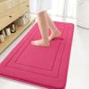 Arotive Memory Foam Bathroom Rug Mat 47x24, Ultra Soft and Absorbent Bath Mat, Machine Wash Dry, Comfortable Bath Rug Carpet for Bathroom Floor, Tub and Shower, Deep Pink view 1