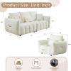 Antetek Teddy Sofa Set for Living Room, Modern Deep Seat Sofa Chair and Oversized 3-Seater Cloud Boucle Couch for Bedroom, Office, Apartment, Furniture Set, Beige (2 Piece) view 2