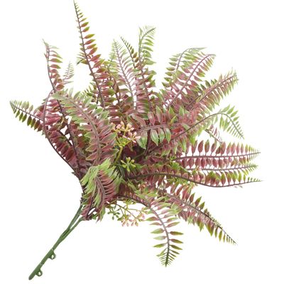 Bynbbur 6Pcs Fake Flowers Artificial Floral Plants Stems,10" Faux Flower Bouquets for Wedding Party Fall Decoration Greenery Home Room Indoor Outdoor Dcor, Green with Red