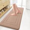 Arotive Memory Foam Bathroom Rug Mat 47x17, Ultra Soft and Absorbent Bath Mat, Machine Wash Dry, Comfortable Bath Rug Carpet for Bathroom Floor, Tub and Shower, Camel view 1