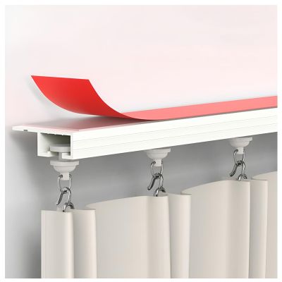 GZDXBF Self Adhesive Curtain Track Room Divider Ceiling Track Sliding Curtain Rail for Living Room Bedroom Drop Ceiling Shower - No Drill, Screws(140cm-55.1in)