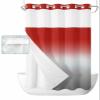 SEVENBABU Ombre Red Grey No Hook Shower Curtain with Snap in Liner Waterproof Fabric Shower Curtain Set for Bathroom Abstract Gradient Red Gray Shower Curtain with See Through Top Window 54"x78" view 1