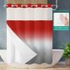 SEVENBABU Ombre Red Grey No Hook Shower Curtain with Snap in Liner Waterproof Fabric Shower Curtain Set for Bathroom Abstract Gradient Red Gray Shower Curtain with See Through Top Window 54"x78" view 2