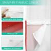 SEVENBABU Ombre Red Grey No Hook Shower Curtain with Snap in Liner Waterproof Fabric Shower Curtain Set for Bathroom Abstract Gradient Red Gray Shower Curtain with See Through Top Window 54"x78" view 3