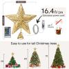 WVSAFV Christmas Tree Topper Star Gold, Christmas Tree Toppers with 40 Coloured & Warm LED Lights, Tradition Tree Topper Star for Home Holiday Xmas Tree Christmas Decor, Glitter Gold view 4