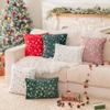 AQOTHES Soft Faux Fur Fuzzy Cute Decorative Throw Pillows Covers with Snowflake Glitter Printed Pillowcases for Christmas Decor Home Bed Room Sofa Chair Couch, Ivory, 12x20 inch, Pack of 2 view 3
