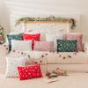 AQOTHES Soft Faux Fur Fuzzy Cute Decorative Throw Pillows Covers with Snowflake Glitter Printed Pillowcases for Christmas Decor Home Bed Room Sofa Chair Couch, Ivory, 12x20 inch, Pack of 2 view 4
