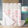 SEVENBABU Floral Pink No Hook Shower Curtain with Snap in Liner Waterproof Fabric Shower Curtain Set for Bathroom Spring Flowers Leaf Texture Shower Curtain with See Through Top Window 54"x78" view 2