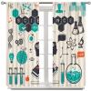 Science Kids Windows Curtains, Science Theme Hand Drawn Style Chemistry Laboratory Drapes Window Treatments for Living Room Bedroom Classrooms 63" W X 72" L view 3