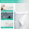 Christmas No Hook Shower Curtain with Snap in Liner Waterproof Fabric Shower Curtain Set for Bathroom Winter Vintage Green Xmas Tree Snowflake Blue Shower Curtain with See Through Top Window 36"x72" view 3